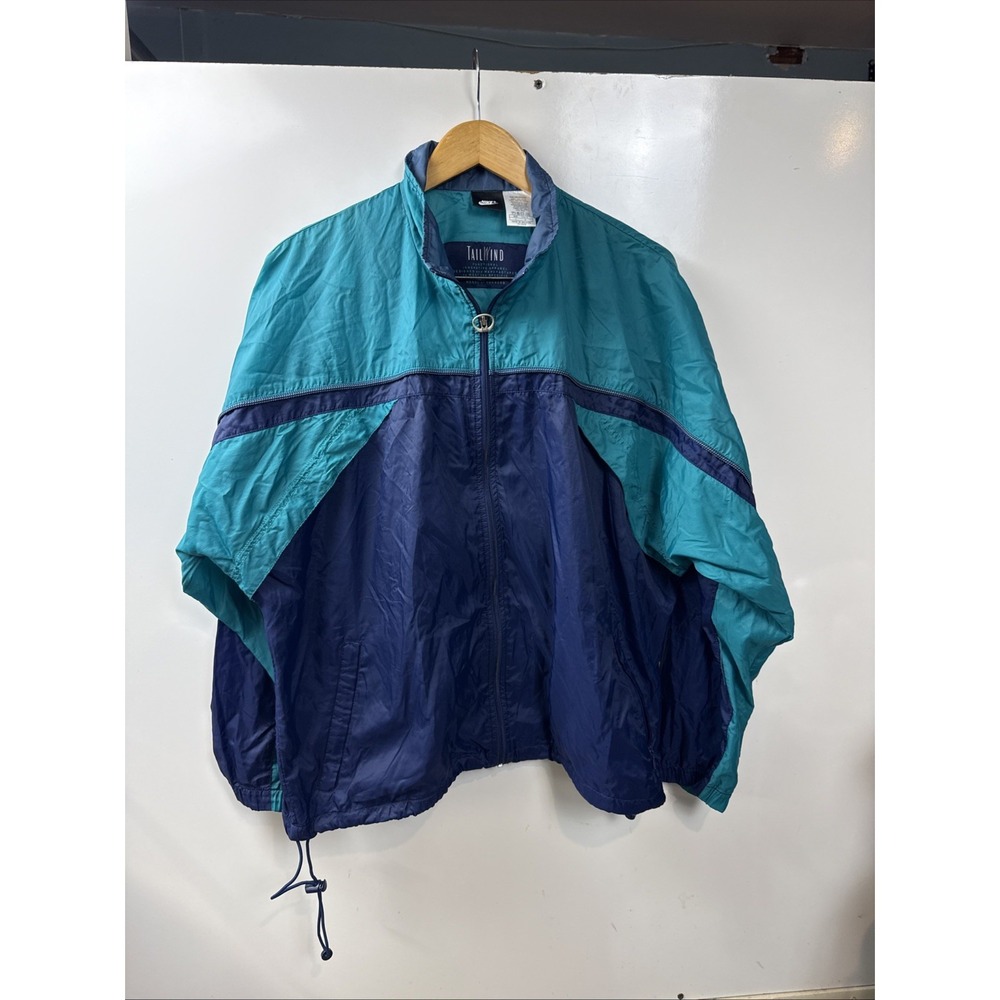 NIKE Tailwind Windbreaker Jacket Blue Green Size L Vintage 90s F40105USH(AD)